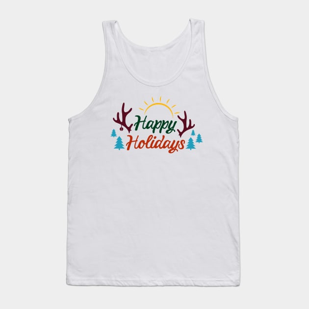 Happy holidays Tank Top by Ombre Dreams